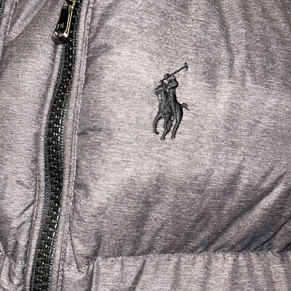 Ralph Lauren charcoal down puffer zip up jacket L - Picture 5 of 8